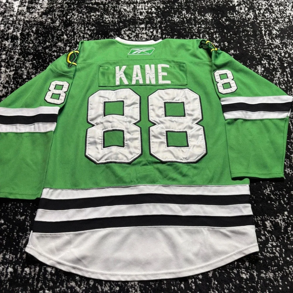 Reebok NHL Chicago Blackhawks Patrick Kane 88 St Patricks Day Green Jersey L - Picture 2 of 7